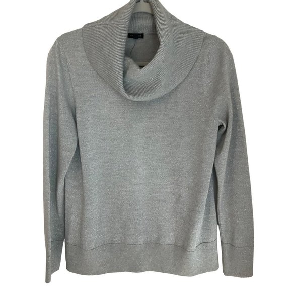 Talbots Sweaters - New w/tagsTalbots Sz.Medium Muted Silver Metallic Sweater Cowl Merino Wool